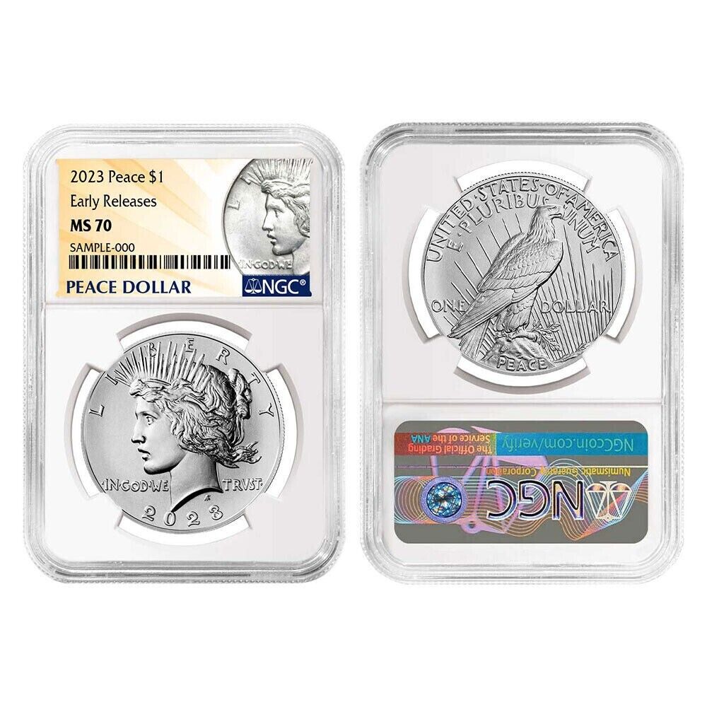 (elliot) (15 sets) 2023 Morgan & Peace Silver Dollar $1 (MS70) NGC First Releases FR- 2pc Coin Set