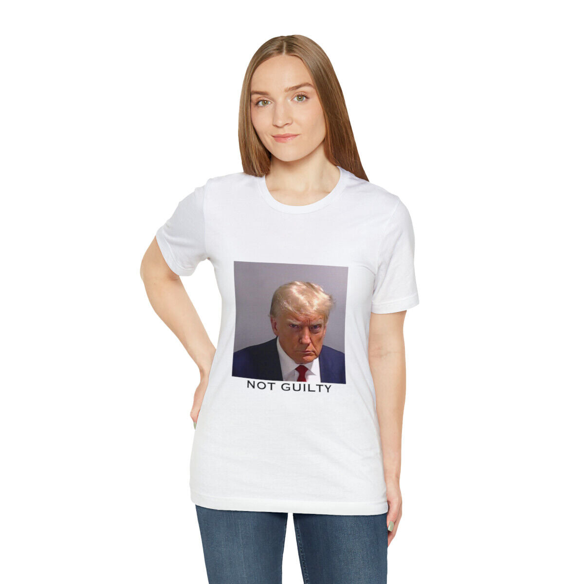 Donald Trump Fulton County Mugshot 2024 Not Guilty Men's T-Shirt