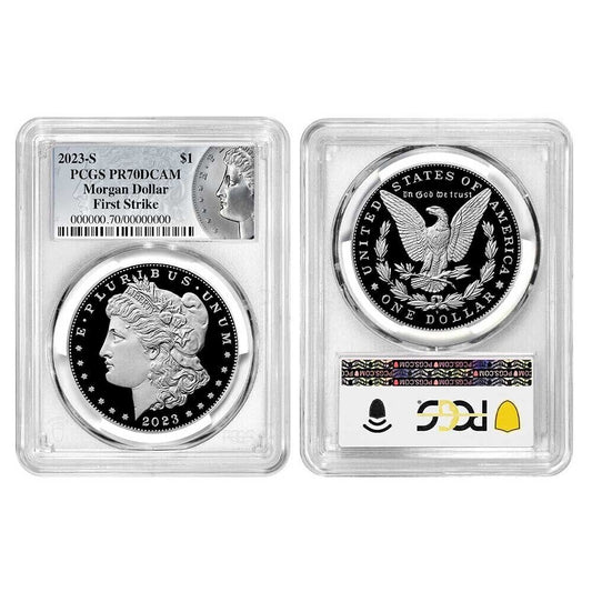 2023-S Proof Morgan & Peace Silver Dollar $1 (PR70) PCGS First Strike FS- 2 coin