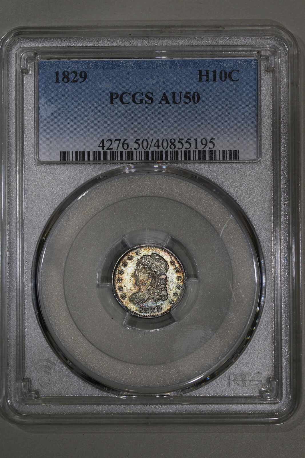 1829 (AU50) Capped Bust Half Dime H10C PCGS Graded Coin - NICE TONING