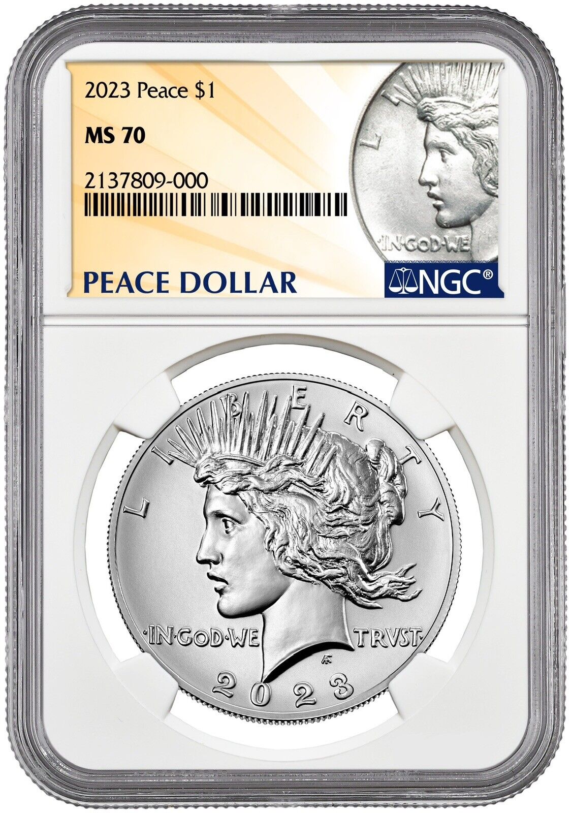 2023 Peace Silver Dollar $1 (MS70) NGC - presale