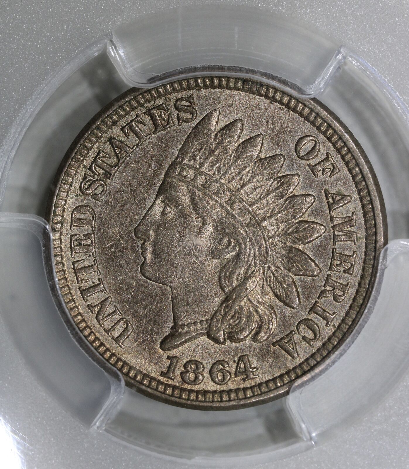 1864 (MS62) Indian Head Cent Copper Nickel CN 1c PCGS Graded Coin