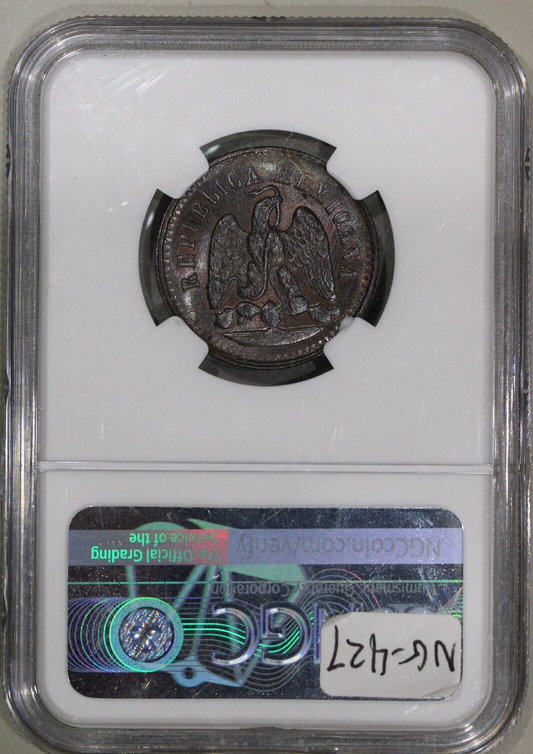 1897-Mo Mexico Un 1 Centavo NGC MS 65 BN Toned Copper Coin