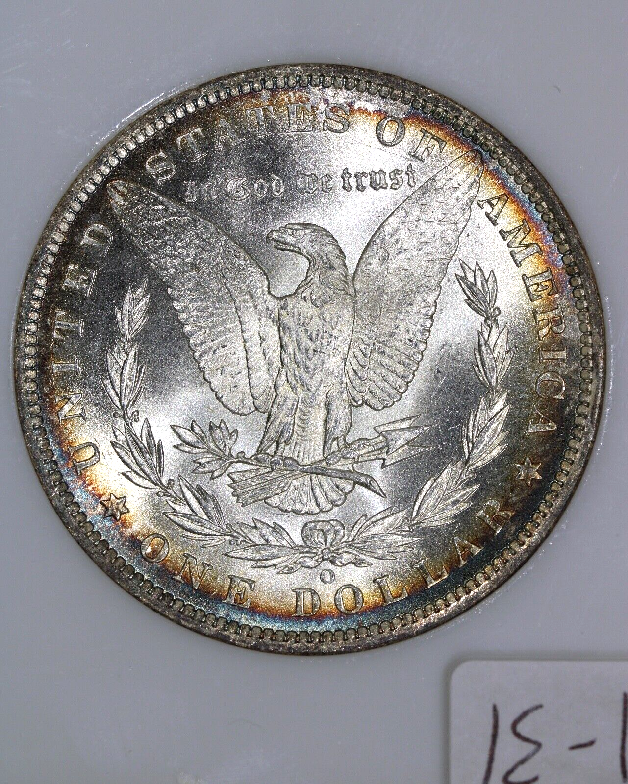 1885-O (MS64) Morgan Silver Dollar NGC Old Fatty Holder - RAINBOW Rim Toned $1