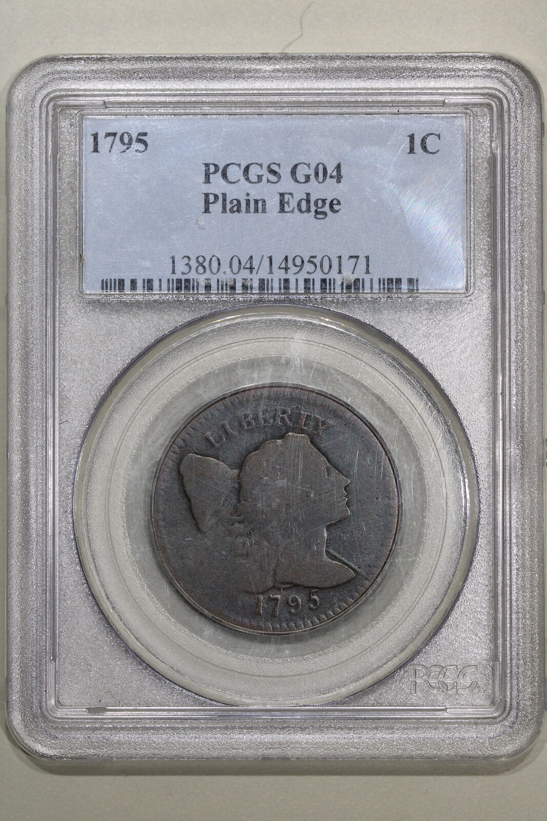 1795 (G4) Flowing Hair Large Cent Plain Edge 1c PCGS Graded Coin