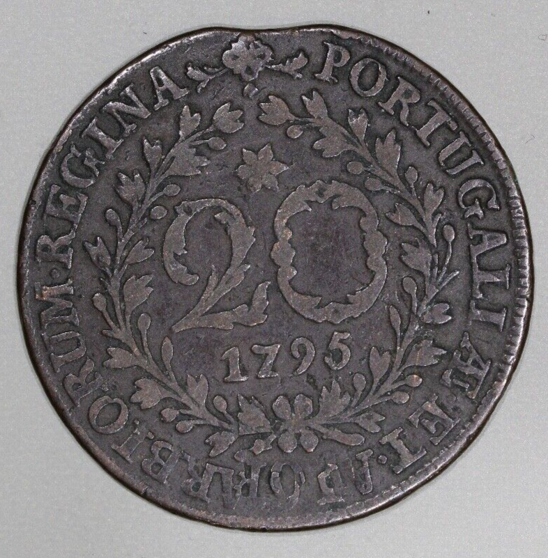 1795 Azores 20 Reis Portugal Copper coin