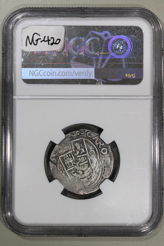 1542-1555 MOO Mexico 1 Reale Charles & Joanna NGC XF45 Silver Coin