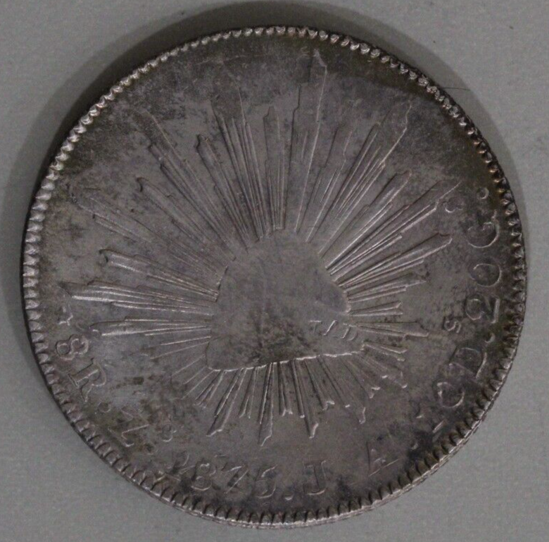Mexico 1875-Zs Cap and Ray 8 Reales Toned - Zacatecas Mint Silver Coin