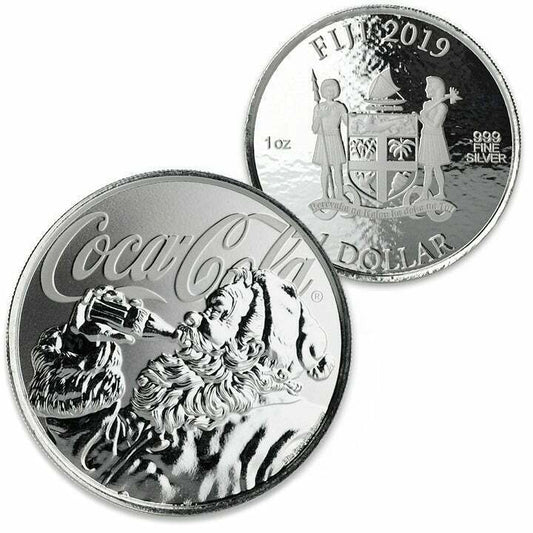 Coca-Cola: 2019 1oz Pure Silver SANTA CLAUS Coin