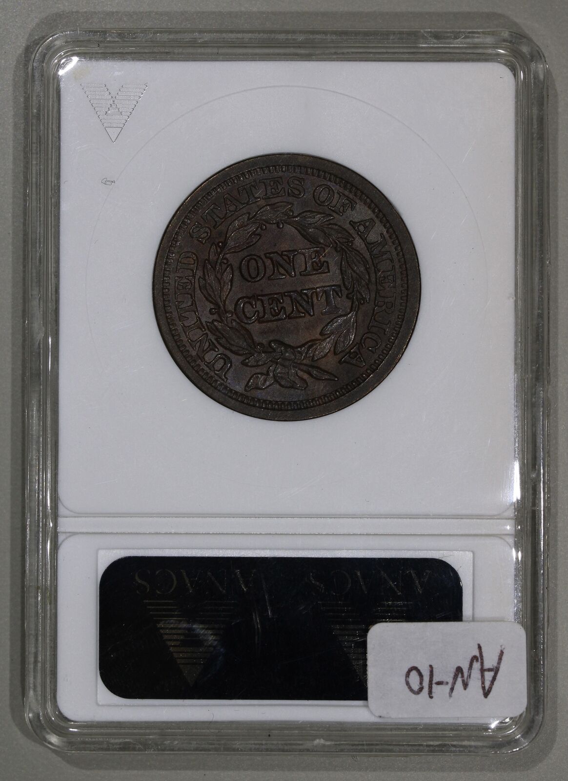 1846 (MS60 BN) Braided Hair Large Cent 1c N-2 ANACS Soapbox Graded Coin