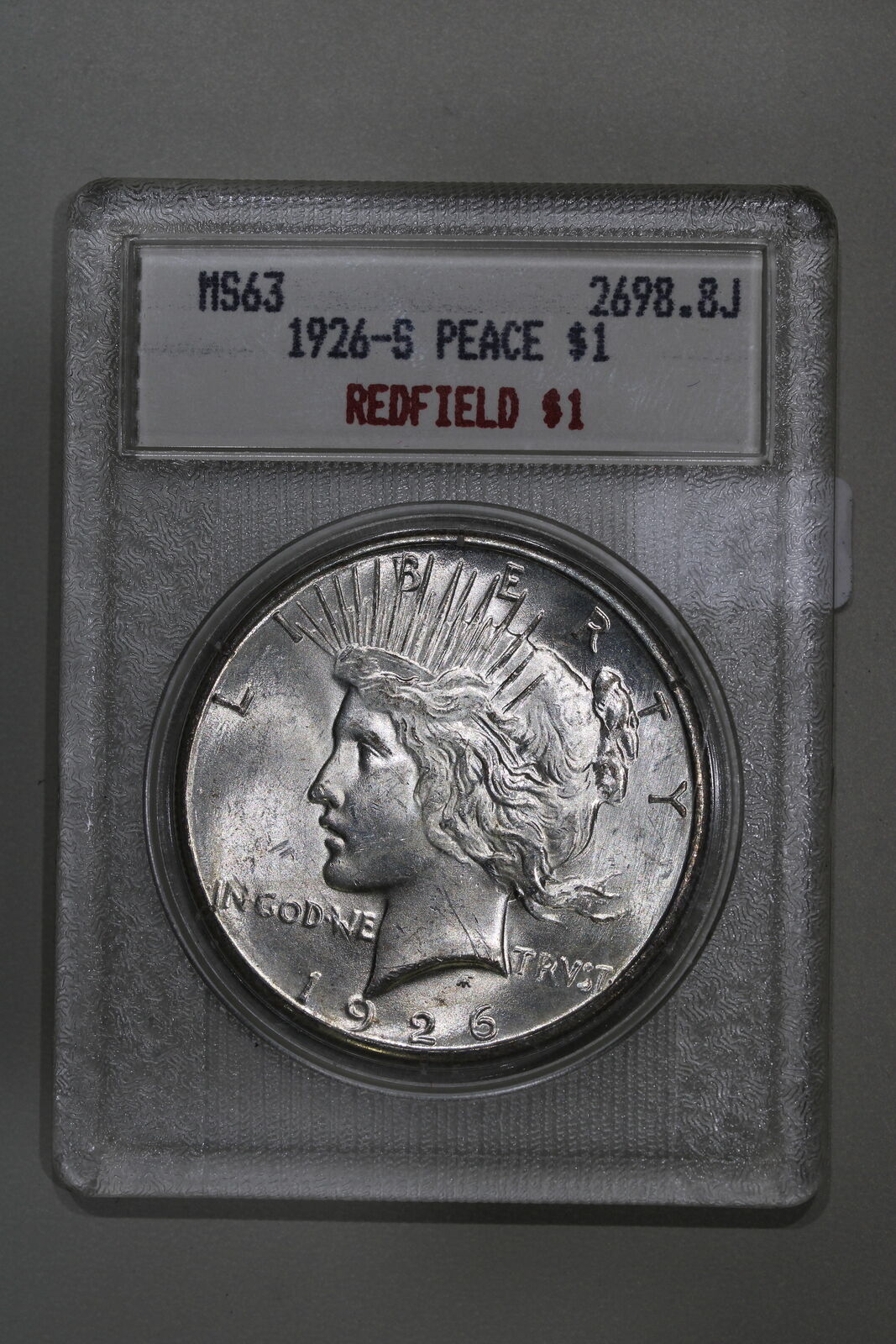 1926-S Peace Silver Dollar $1 Redfield Hoard Blanchard 63 Uncirculated