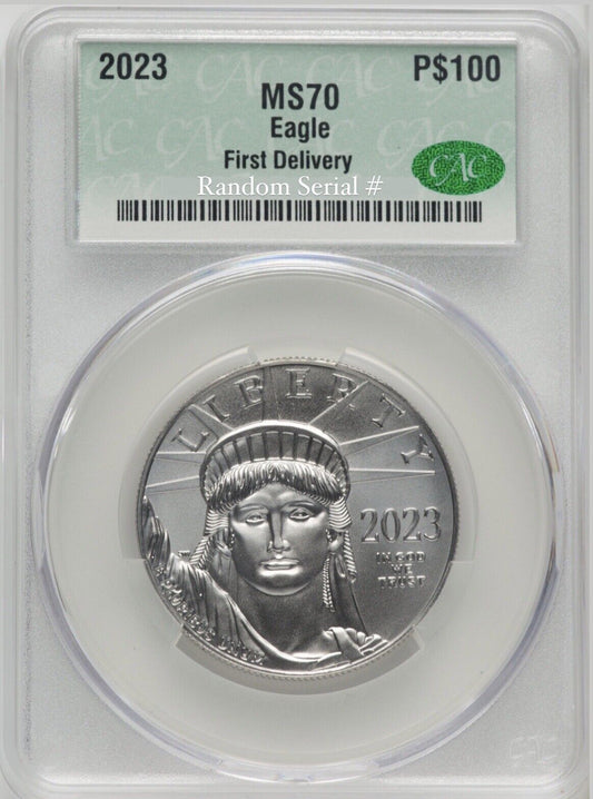 2023 American Platinum Eagle 1 oz $100 - CAC MS70 (First Delivery) - CACG