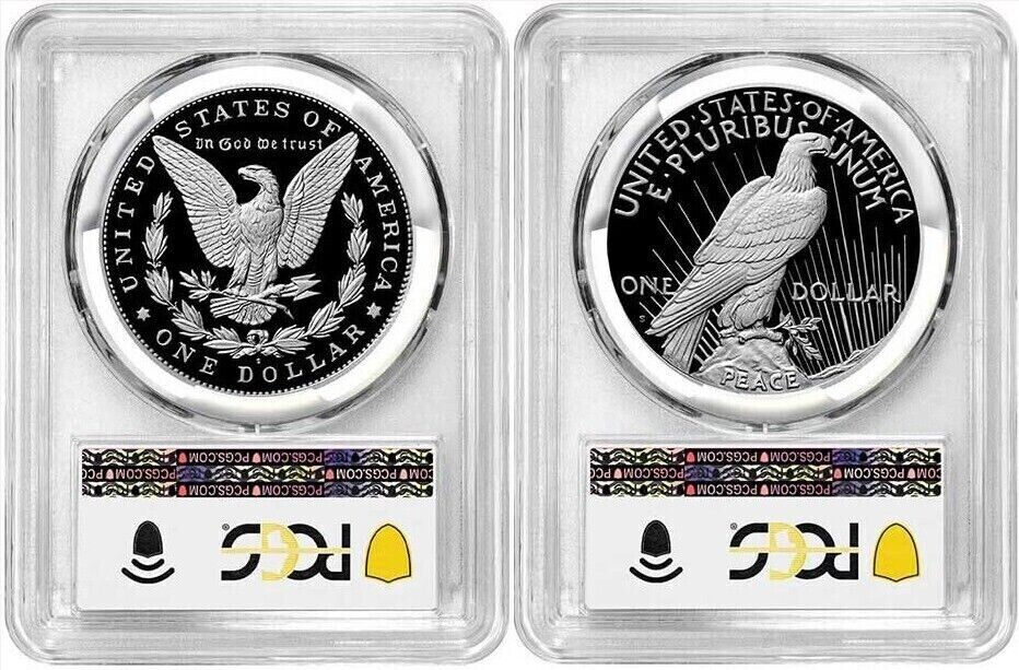 2023-S Proof Morgan & Peace Dollar $1 (PR70) PCGS Advanced Release AR - 2pc Coin