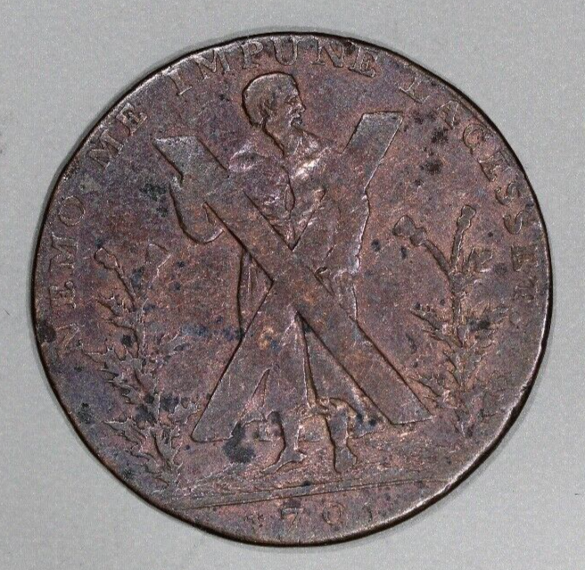 1791 United Kingdom 1/2 Half Penny Token Lothian - Edinburgh Copper Bristol