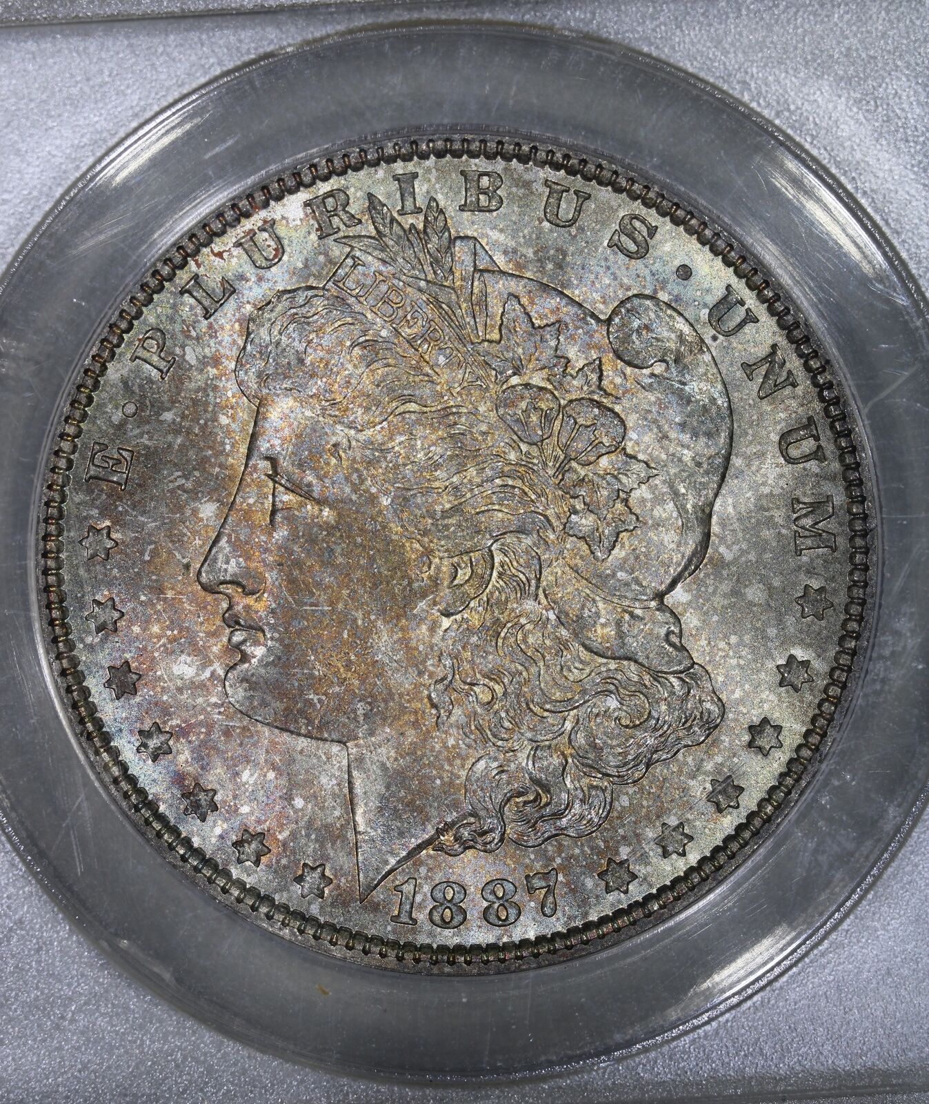 1887 (MS64) Morgan Silver Dollar $1 ANACS Graded - BEAUTIFUL TONE