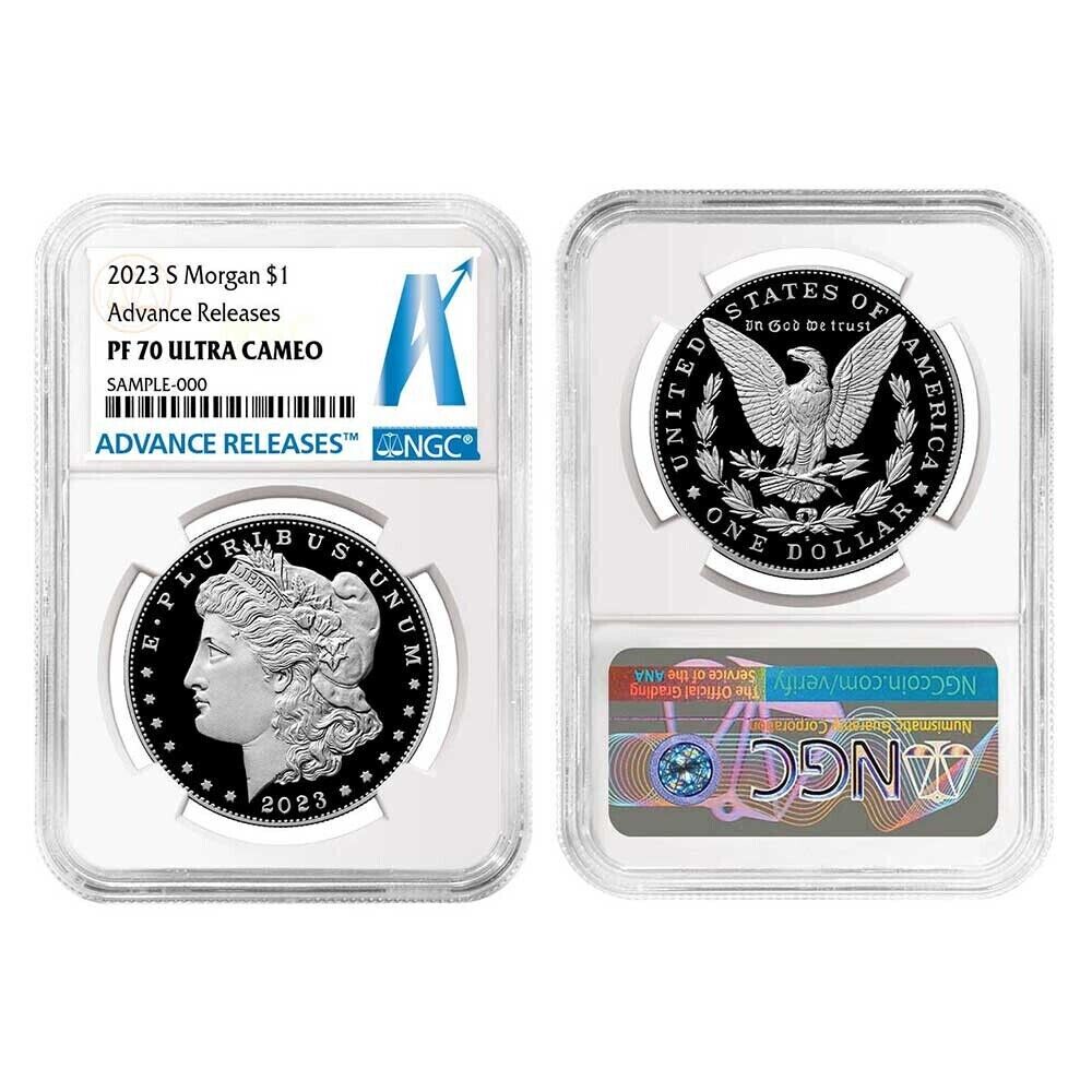 2023-S Proof Morgan & Peace Dollar $1 (PF70) NGC Advanced Release AR- 2 Coin Set