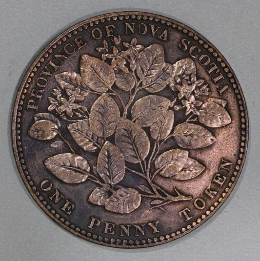 1856 Novia Scotia Canadian Provinces Bronze 1 One Penny Token