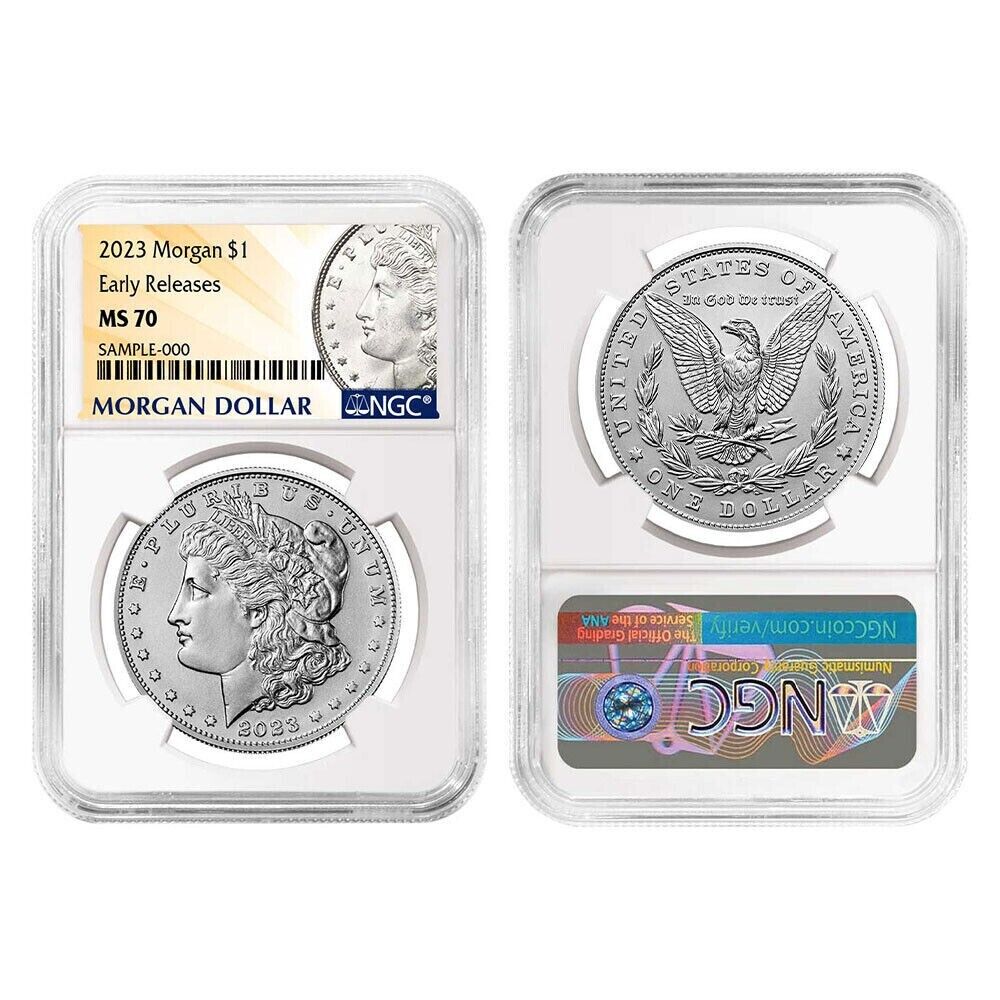 2023 Morgan & Peace Silver Dollar $1 (MS70) NGC Early Releases ER- 2 pc Coin Set