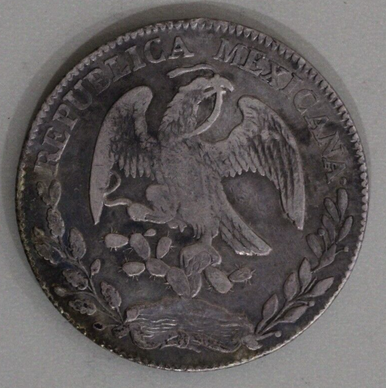 Mexico 1868-Zs Cap and Ray 8 Reales Toned - Zacatecas Mint Silver Coin