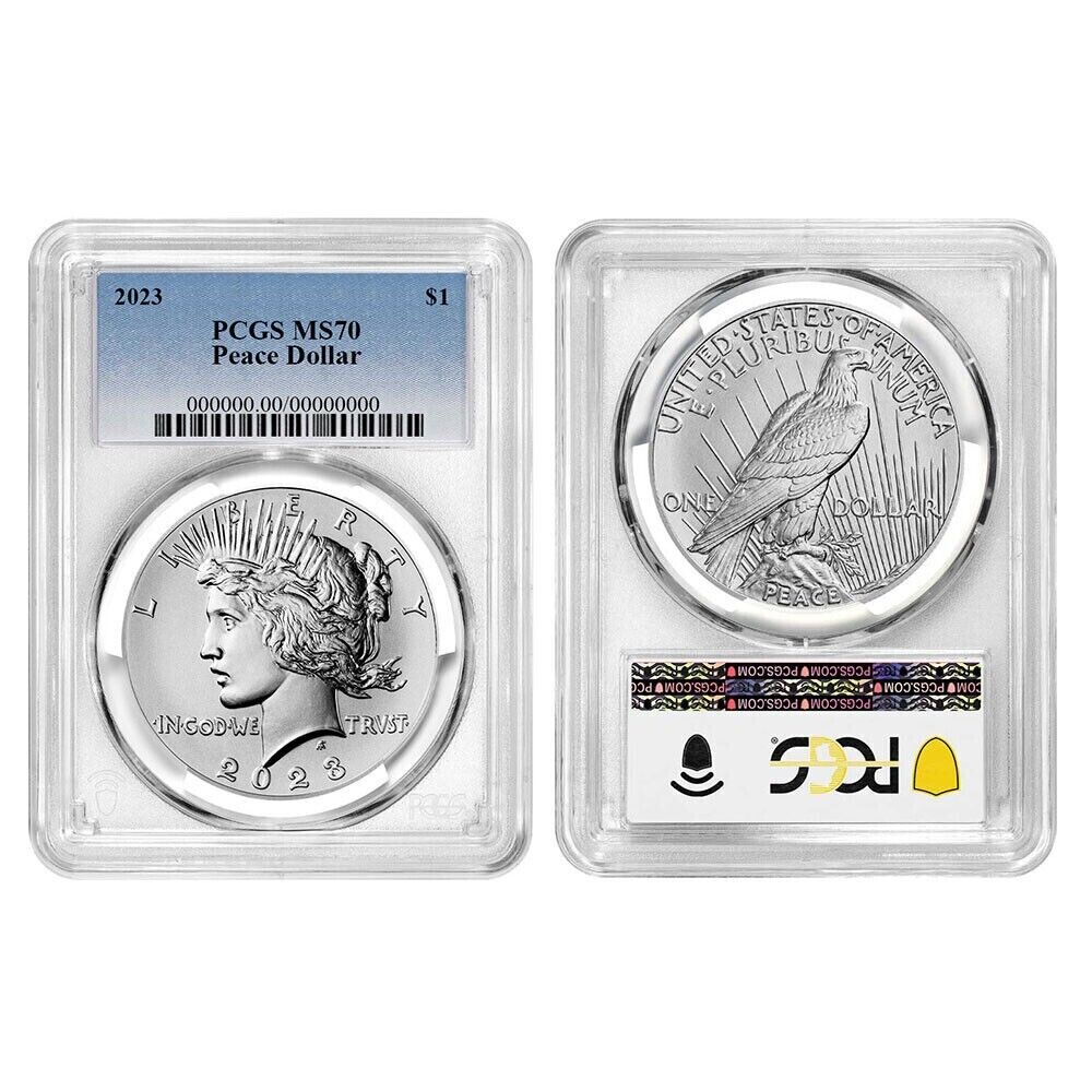 2023 Morgan & Peace Silver Dollar $1 (MS70) PCGS - 2pc Coin Set - presale