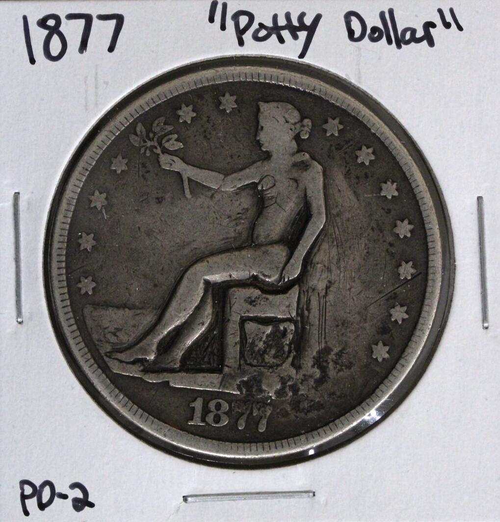 1877 "Potty Dollar" Trade Dollar $1 Exonumia US Coin