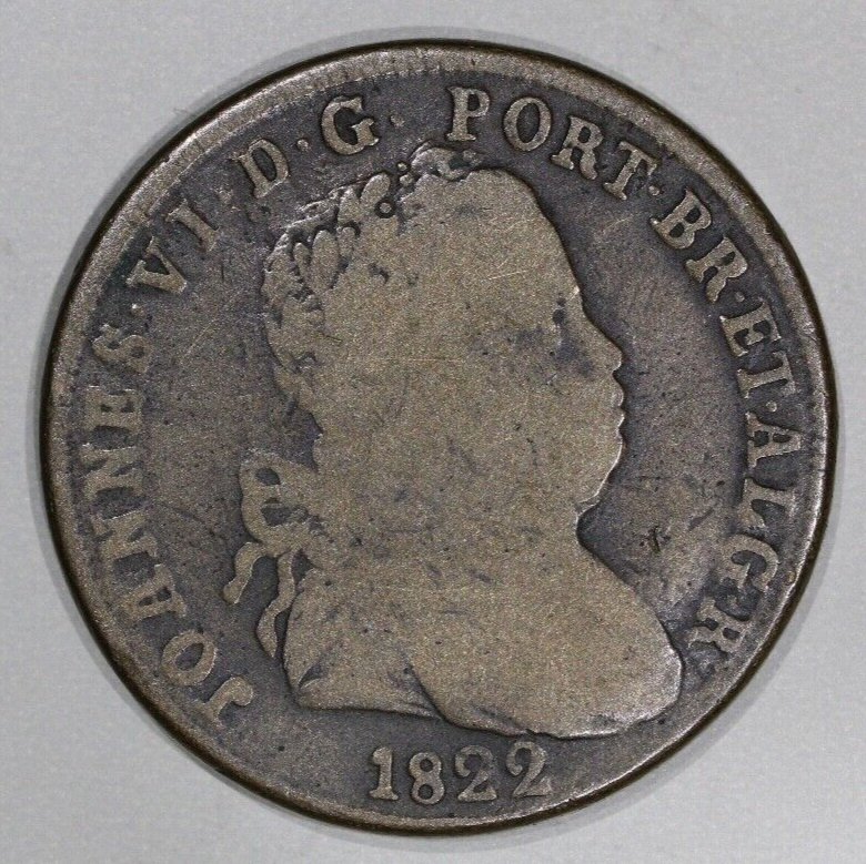 1822 Portugal Pataco 40 Reis Bronze Coin Joao VI