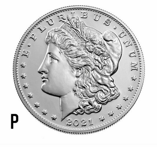 2021-P Morgan Silver Dollar with P Mint Mark - 21XE - 2021