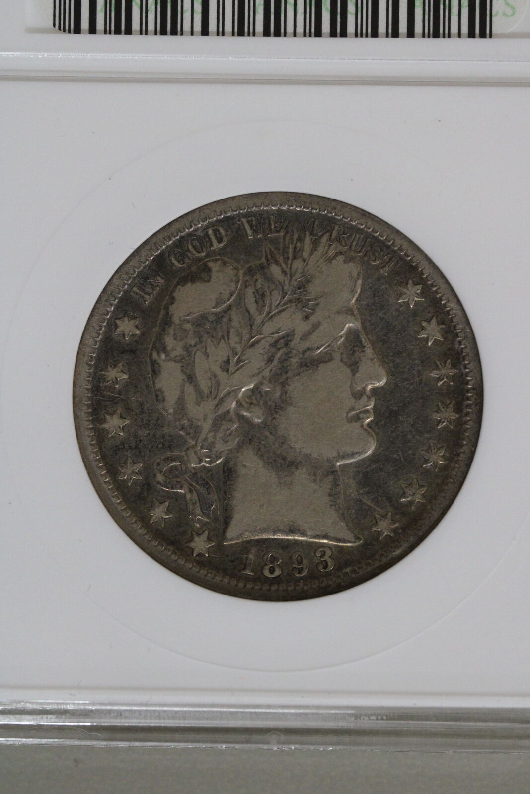 1893-S (F15) Barber Half Dollar 50c ANACS Soapbox Graded Coin