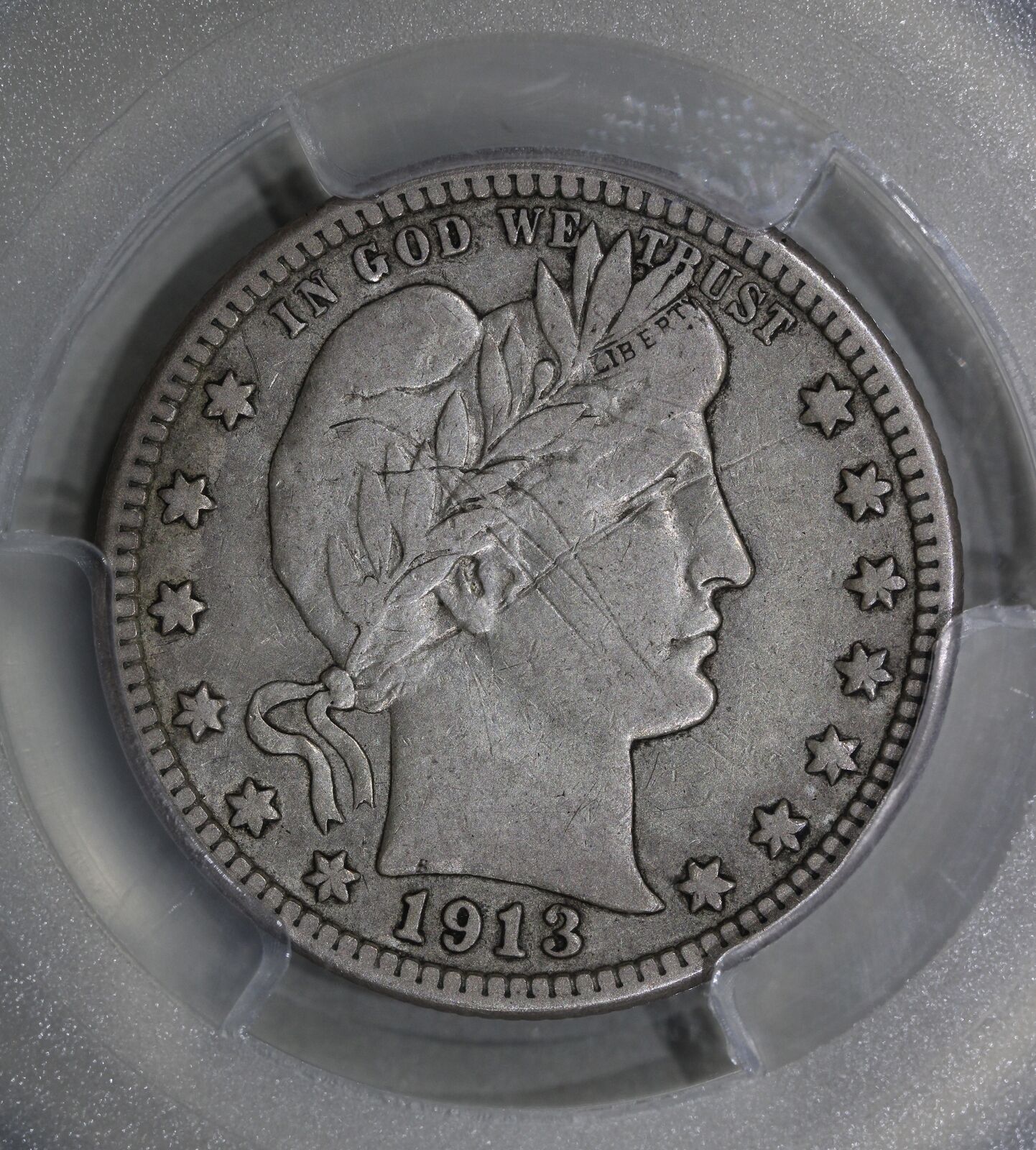 1913-S (VF Details) Barber Quarter 25c PCGS Graded Coin