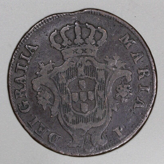 1795 Azores 20 Reis Portugal Copper coin