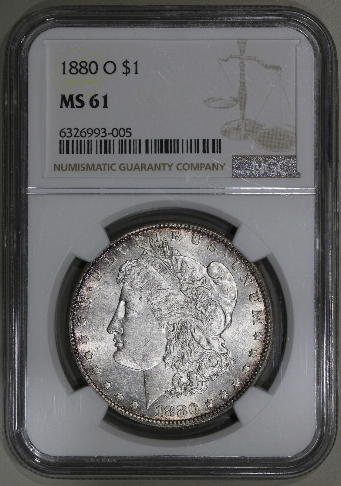 1880-O (MS61) Morgan Silver Dollar $1 NGC Graded Coin