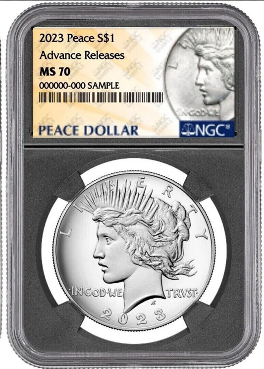 2023 Peace Silver Dollar $1 (MS70) NGC BLACK CORE Advance Release AR