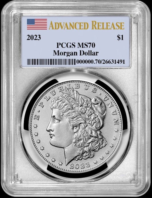 2023 Morgan Silver Dollar (MS70) PCGS Advanced Release (AR) - presale