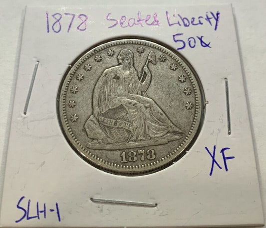 1878 (XF) Seated Liberty Half Dollar 50c - Extremely Fine