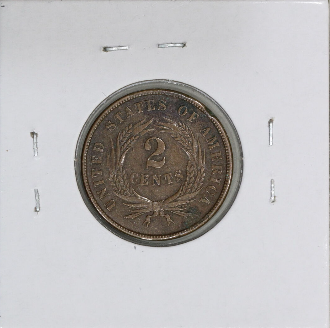 1867-P (XF/AU) Two 2 Cent Piece 2c - Extremely Fine/About Uncirculated Coin