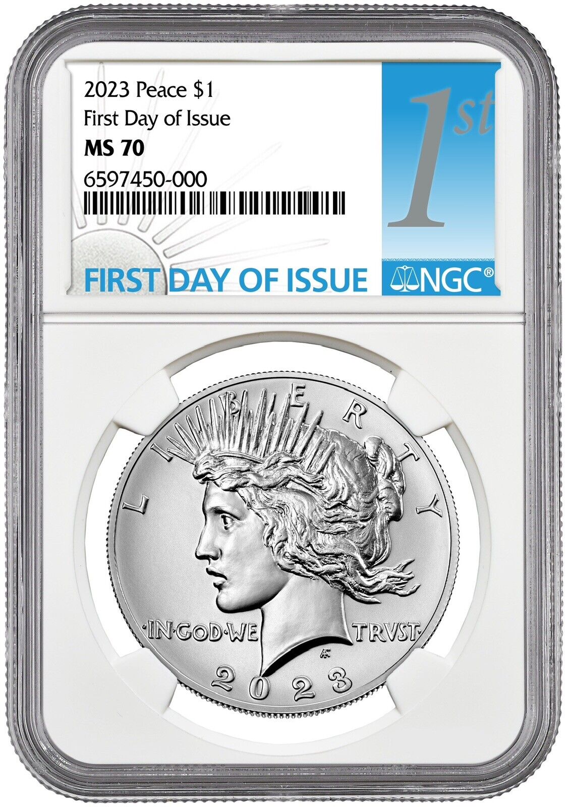 2023 Peace Silver Dollar (MS70) NGC First Day of Issue FDOI -presale
