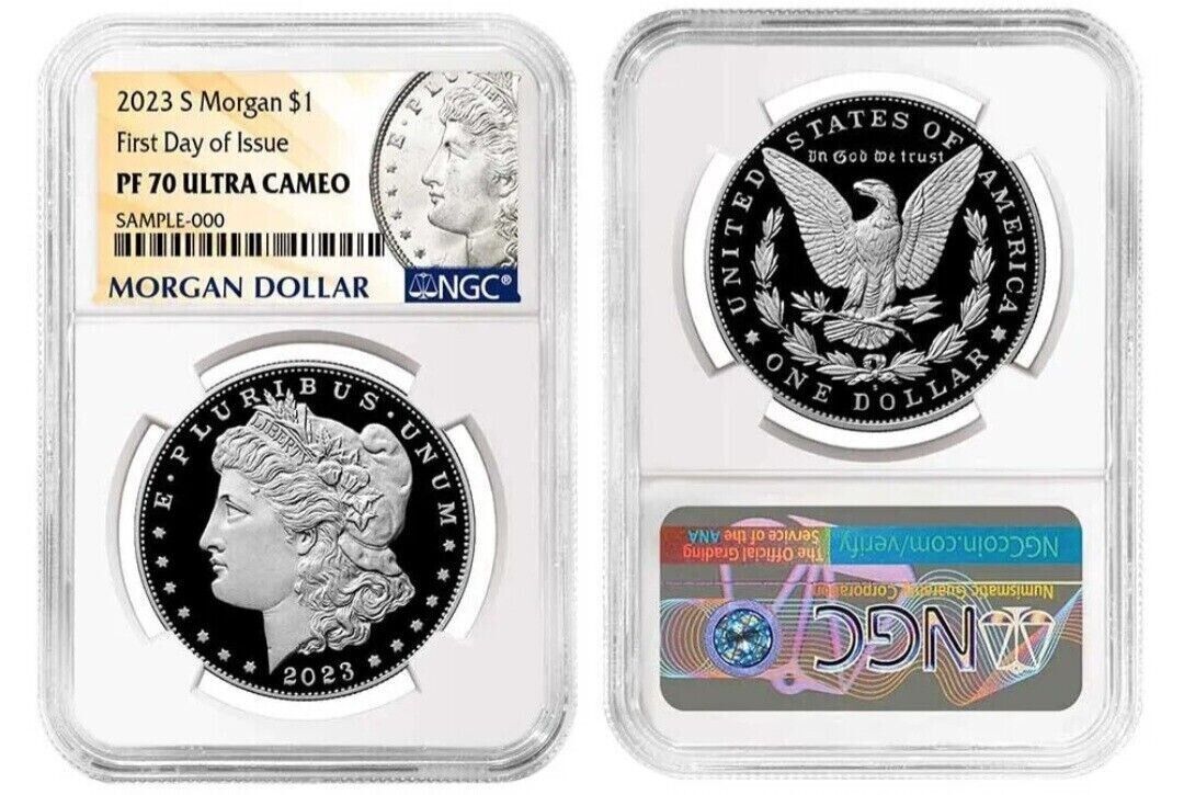 2023-S Proof Morgan & Peace Dollar $1 (PF70) NGC First Day of Issue FDOI 2pc SET