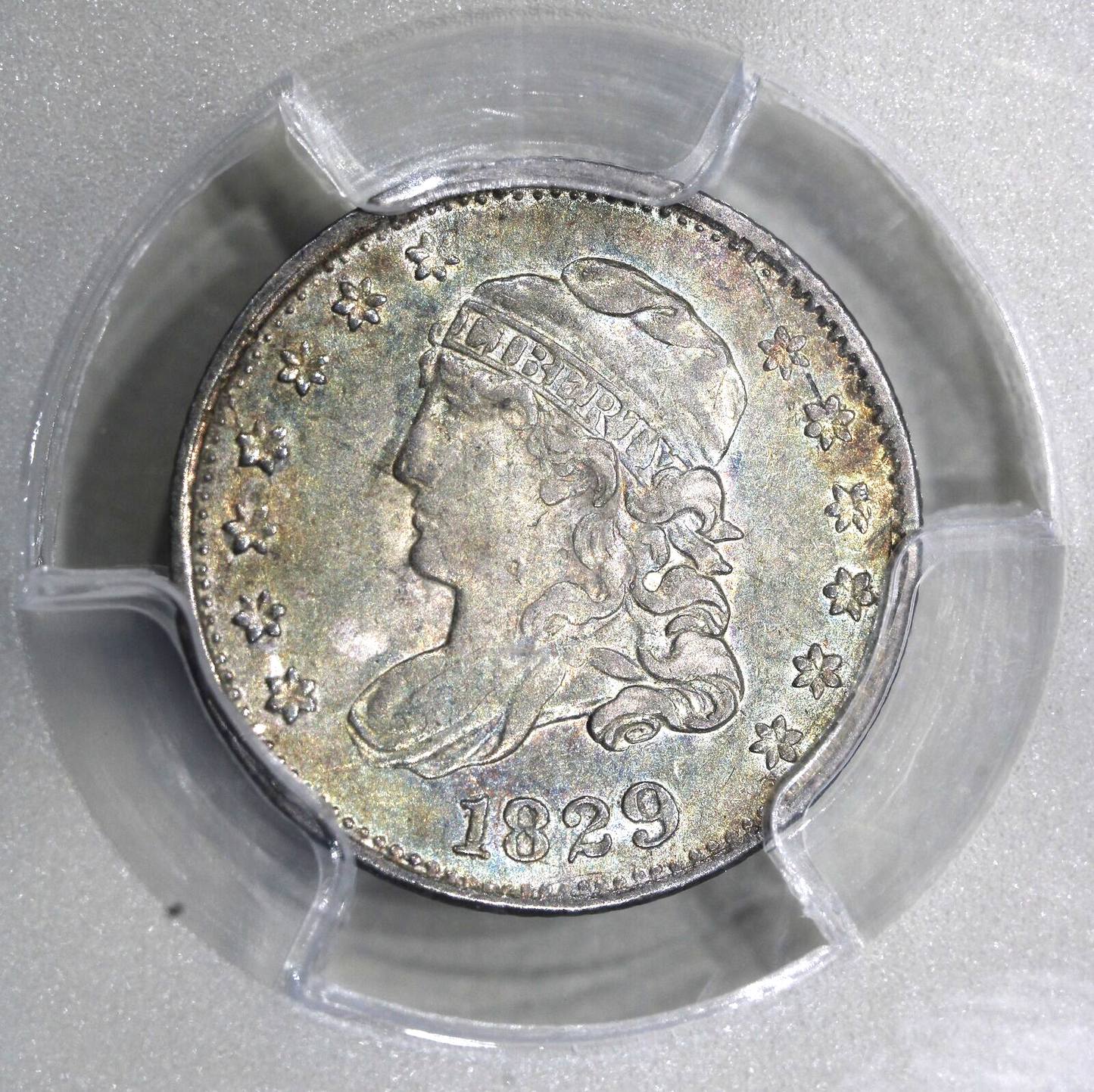 1829 (AU50) Capped Bust Half Dime H10C PCGS Graded Coin - NICE TONING