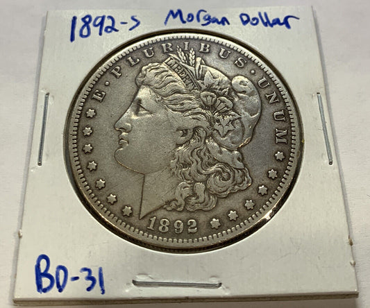1892-S (XF) Morgan Silver Dollar - Extremely Fine