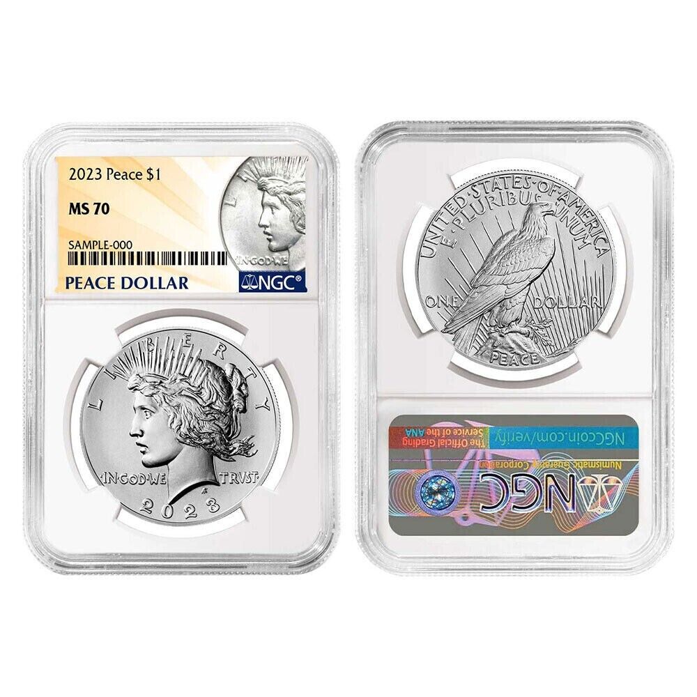 2023 Morgan & Peace Silver Dollar $1 (MS70) NGC - 2 pc Coin Set - presale