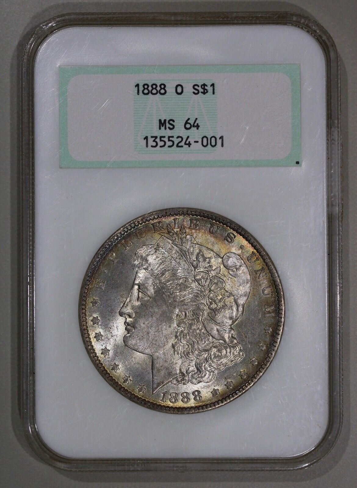 1888-O (MS64) Morgan Silver Dollar NGC Old Fatty Holder - Toned $1