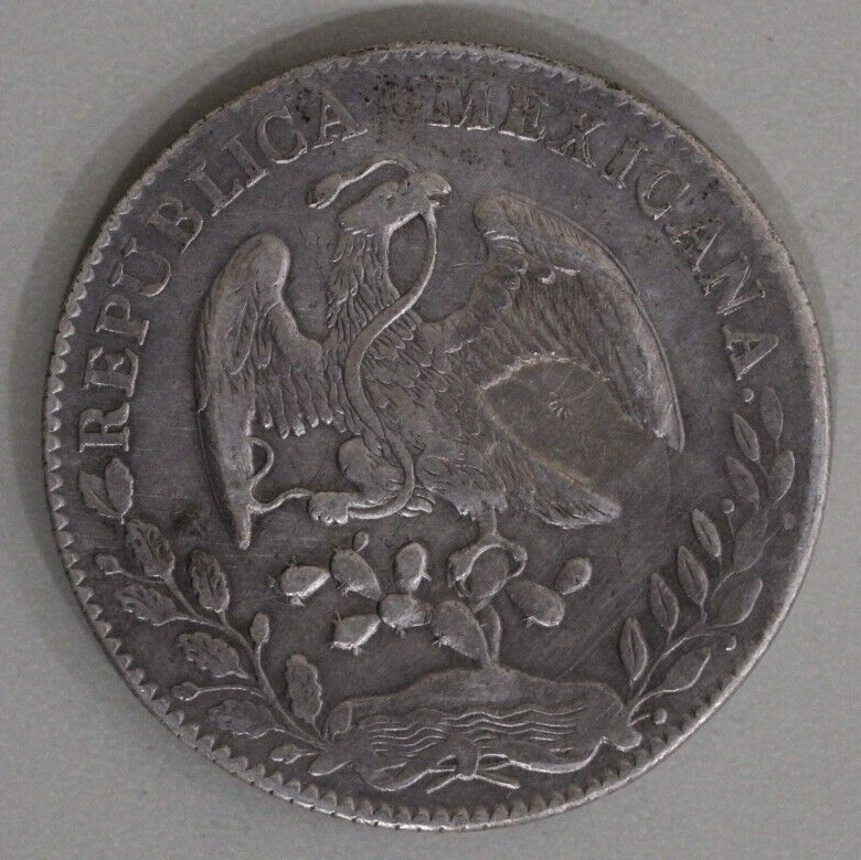 Mexico 1884-Zs Cap and Ray 8 Reales - Zacatecas Mint Silver Coin