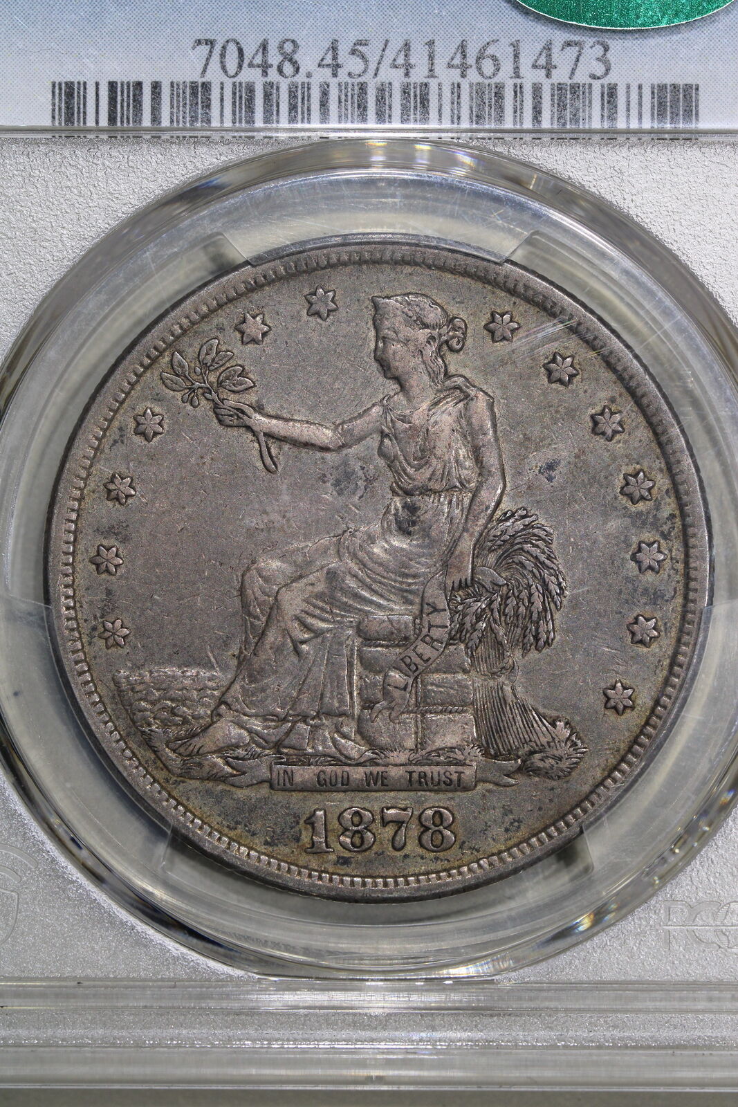 1878-S (XF45 CAC) Trade Silver Dollar $1 PCGS Graded Coin