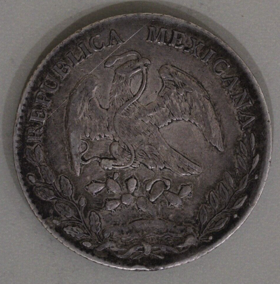 Mexico 1894-Go Cap and Ray 8 Reales - Guanajuato Mint Silver Coin