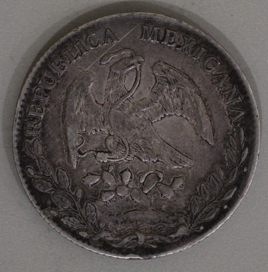 Mexico 1894-Go Cap and Ray 8 Reales - Guanajuato Mint Silver Coin