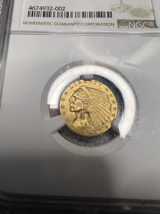 1927 (MS64+) $2.5 Indian Head Gold Quarter Eagle - NGC Graded $2.50