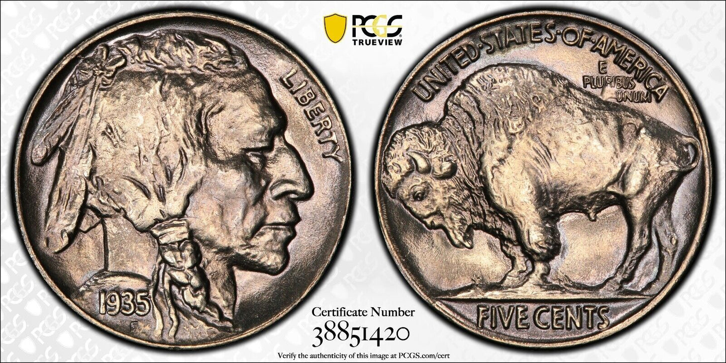 1935 (MS67) Buffalo Nickel 5c PCGS Graded Coin - STUNNER
