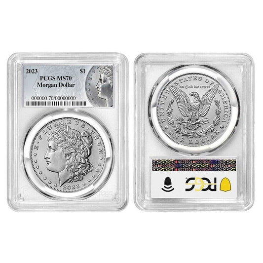 2023 Morgan & Peace Silver Dollar $1 (MS70) PCGS - 2 pc Coin Set - presale