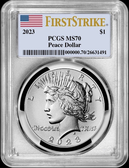 2023 Peace Silver Dollar (MS70) PCGS First Strike (FS) - presale