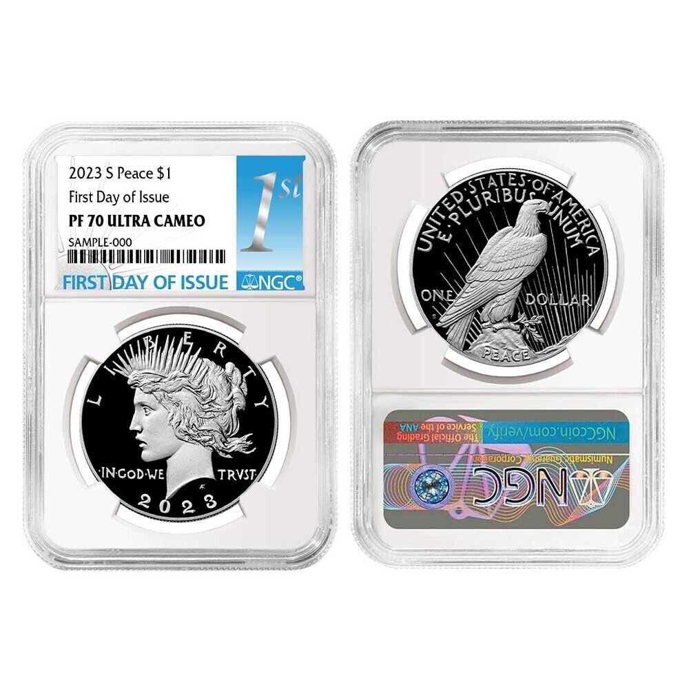 2023-S Proof Peace Silver Dollar (PF70 UC) NGC First Day of Issue - FDOI